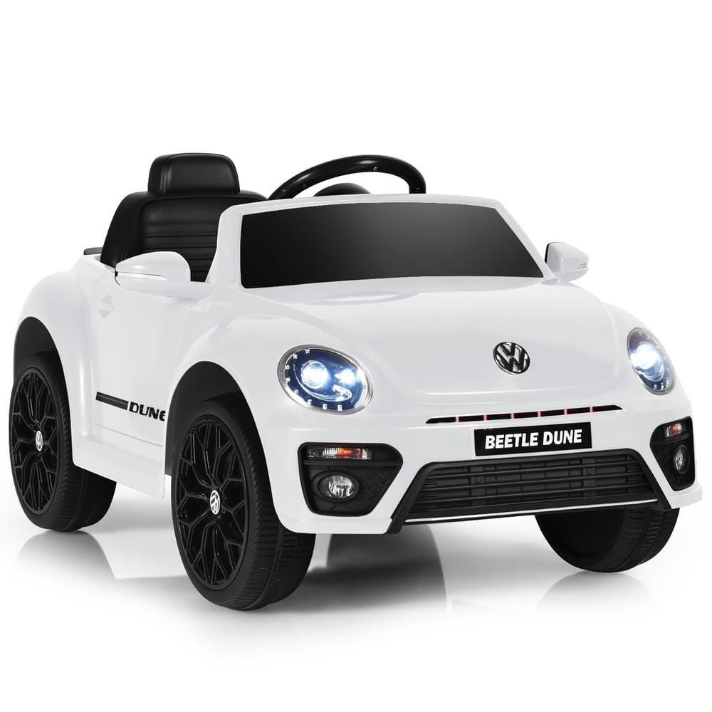 Costway 12-Volt Kids Ride On Car Licensed Volkswagen Beetle with Remote Control and Music White