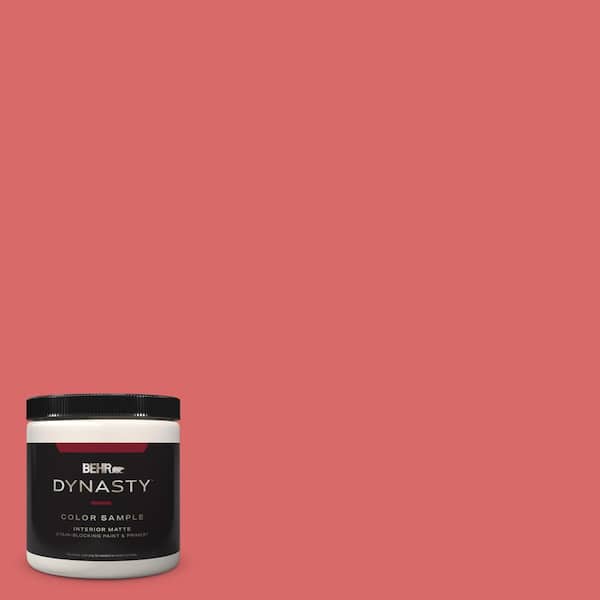 BEHR DYNASTY 8 oz. #160B-6 Coral Expression Matte Stain-Blocking Interior/Exterior Paint & Primer Sample