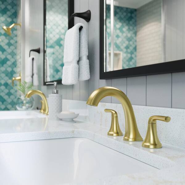 Half bathroom on sale sink and golden brush faucet bundle