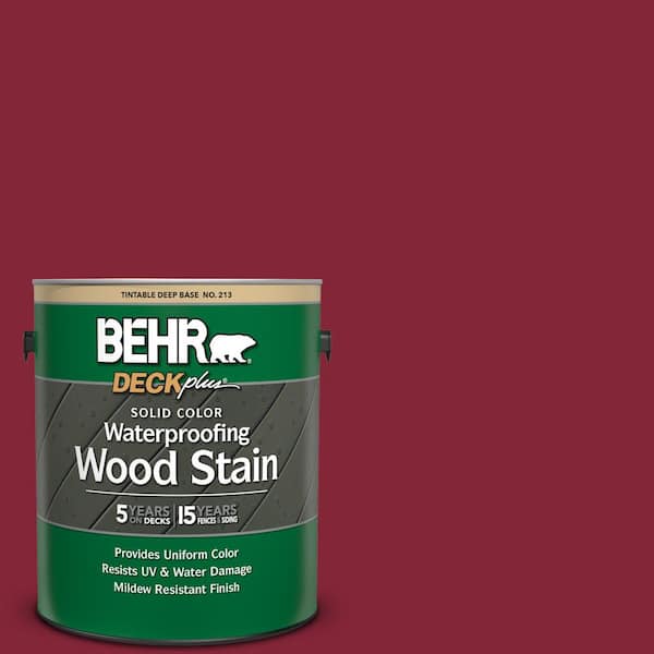 BEHR DECKplus 1 gal. #M140-7 Dark Crimson Solid Color Waterproofing Exterior Wood Stain