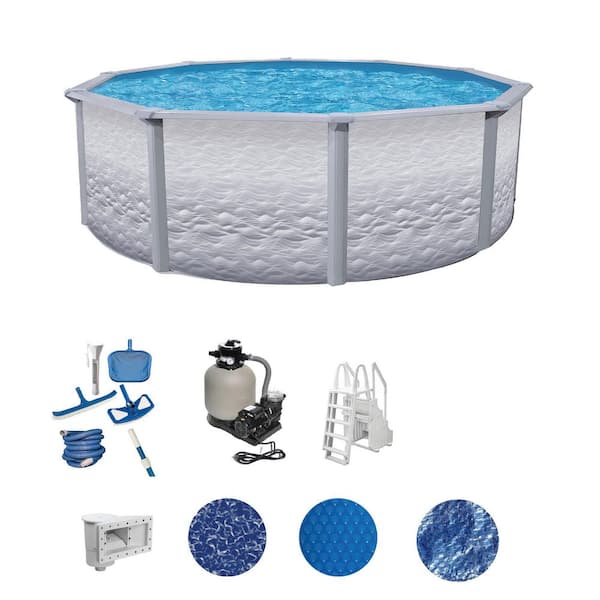 Liberty 15 ft. Round 52 in. Deep Hard Sided Above Ground Deluxe Pool Package