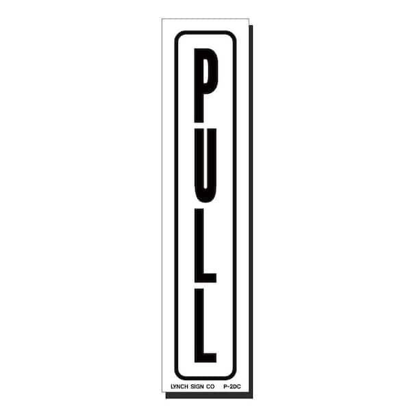 1 in. x 7 in. Decal Black on White Sticker Pull