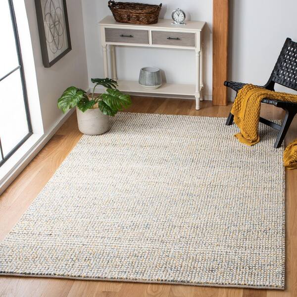 Vermont 6 ft. x 9 ft. Dark Gold/Blue Knitted Area Rug