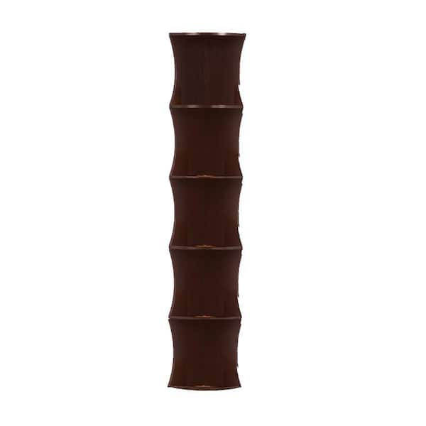 76.75 in. Tall Red Cocoa Brown Wood 5-Shelf Standard Bookcase