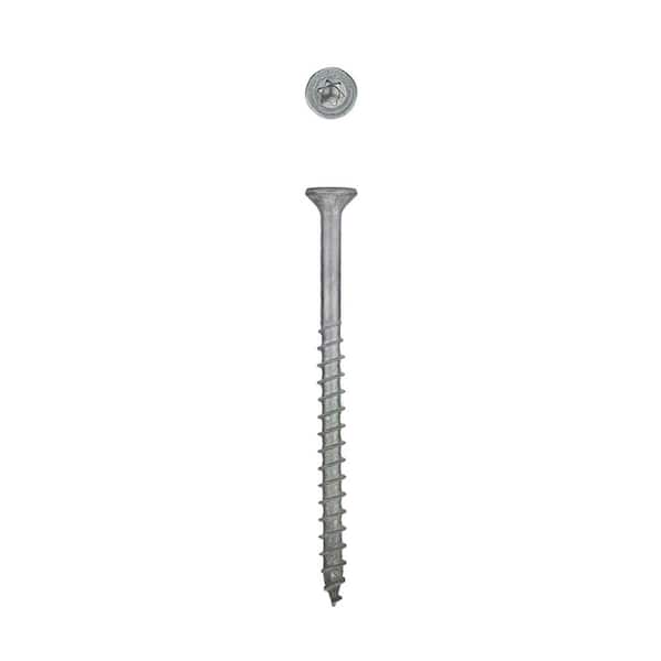 #14 x 3-1/2 in. Exterior Flat Head Deck Wood Screws Construction Torx T-Star Plus (1000 Each) Bulk Pail Bit Included
