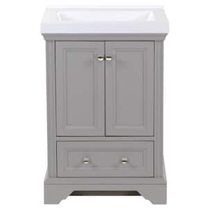 Stratfield 25 in. W x 22 in. D x 37 in. H Single Sink  Bath Vanity in Sterling Gray with White Cultured Marble Top