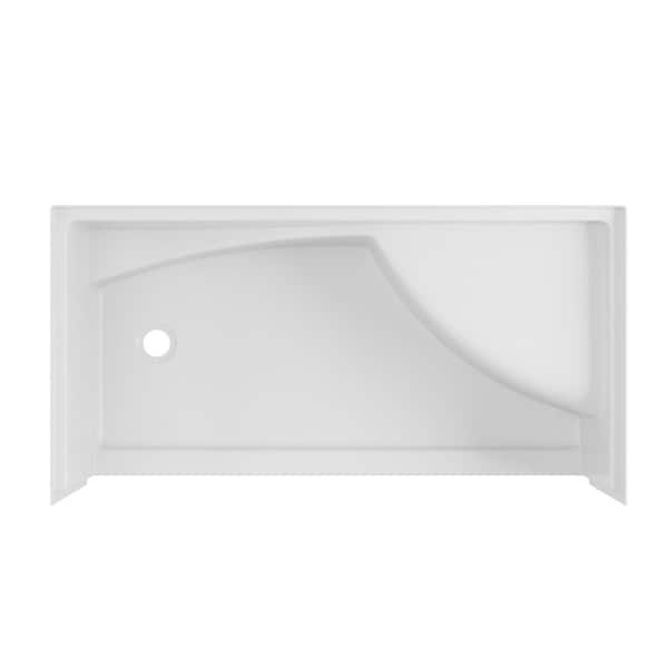 Accessible Living Prism 60 in. L x 30 in. W Alcove Shower Pan Base with Left Drain in White