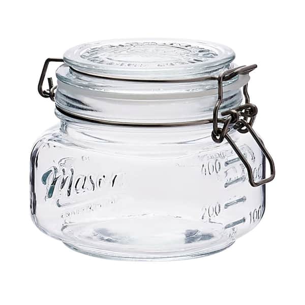 Clear Glass Tilted Cookie Jar 