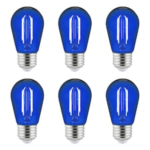 25-Watt Equivalent S14 Dimmable UL Listed E26 Base LED Decorative Bulbs, Blue, (6 Pack)