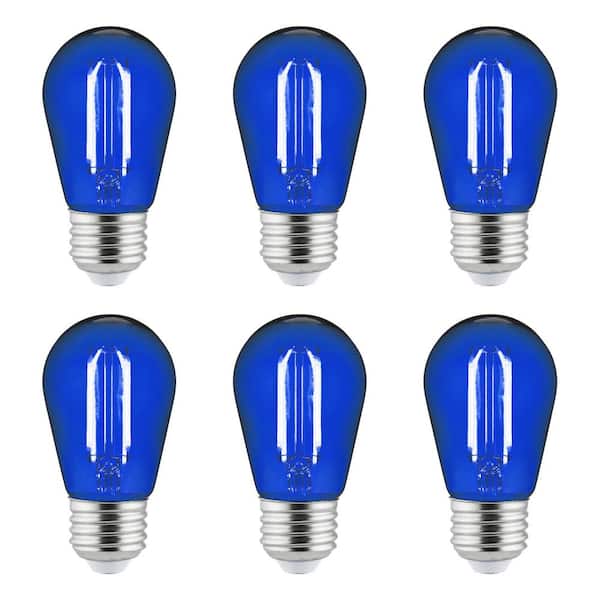25-Watt Equivalent S14 Dimmable UL Listed E26 Base LED Decorative Bulbs, Blue, (6 Pack)