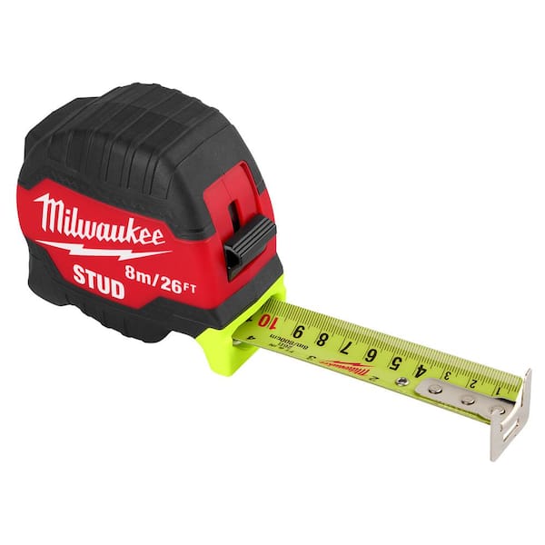 Milwaukee 8 m/26 ft. Gen II STUD Tape Measure With SAE & Metric