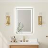 FORCLOVER 24 in. W x 36 in. H Rectangular Frameless Silver Dimmable Fog Free Wall Mount Bathroom Vanity Mirror EXTF-2436HS
