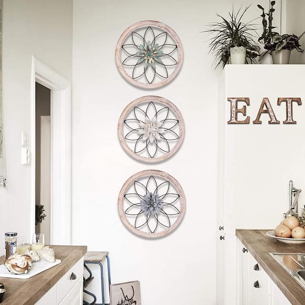 3 Pieces Ultra-thick Farmhouse Wood Wall Art Decor Rustic Home ...