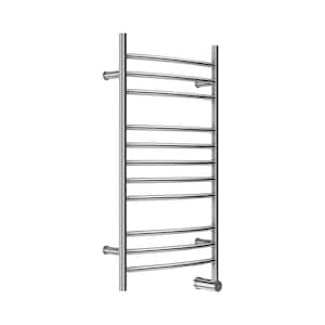 11-Bar Wall Mounted Electric Towel Warmer with Digital Timer in Stainless Steel Brushed