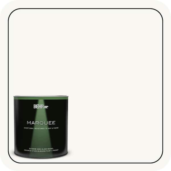 BEHR MARQUEE 1 qt. Ultra Pure White Semi-Gloss Enamel Exterior Paint & Primer
