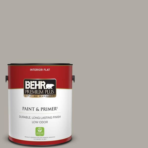BEHR PREMIUM PLUS 1 gal. Home Decorators Collection #HDC-NT-09G Stingray Gray Flat Low Odor Interior Paint & Primer