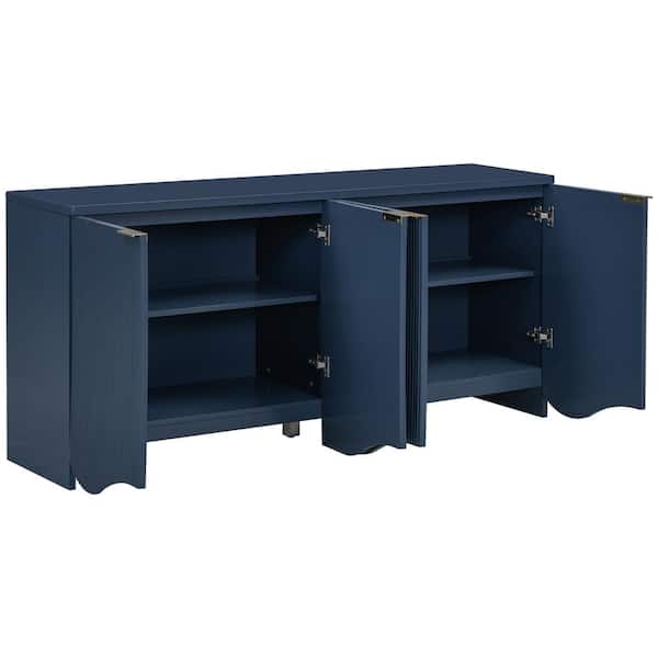 COWLOWN 63.2 in. W x 15.7 in. D x 29.5 in. H Bathroom Navy Blue Linen Cabinet