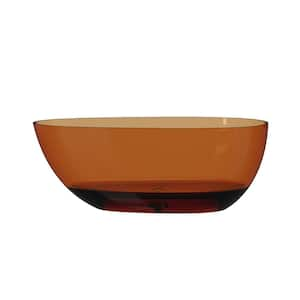 59 in. x 31 in. Freestanding Soaking Resin Bathtub with Center Drain in Transparent Coffee