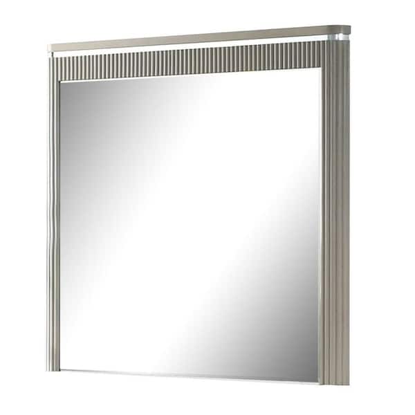 Gema Light Gray 2 in. W x 38 in. H Modern and Contemporary Rectangle Wood Framed Mirror