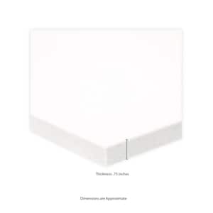 White Beveled 17 in. x 49 in. Polished Engineered Marble Shower Bench