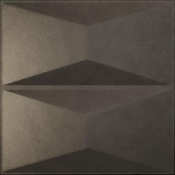 Ekena Millwork Aberdeen Weathered Steel 1-1/2 in. x 1-5/8 ft. x 1-5/8 ft. Silver PVC Decorative Wall Paneling 12-Pack