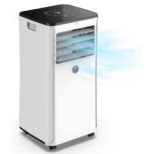 10,000 BTU Portable Air Conditioner Cools 220 Sq. Ft. with Dehumidifer, Fan, Remote, LED Display and Timer in White