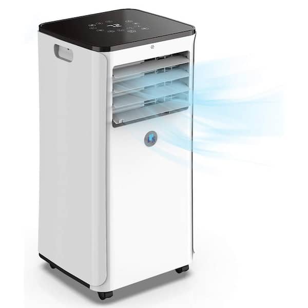 JHS 10,000 BTU Portable Air Conditioner Cools 220 Sq. Ft. with Dehumidifer, Fan, Remote, LED Display and Timer in White