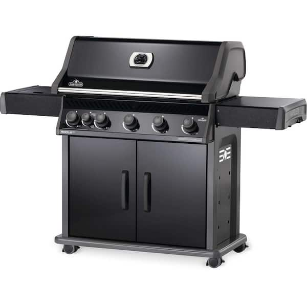 Rogue 5-Burner Propane Gas Grill with Infrared Side Burner in Black