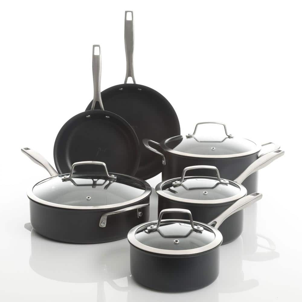 Kenmore Pro Arbor Heights 10-Piece Nonstick Black Aluminum Cookware Set