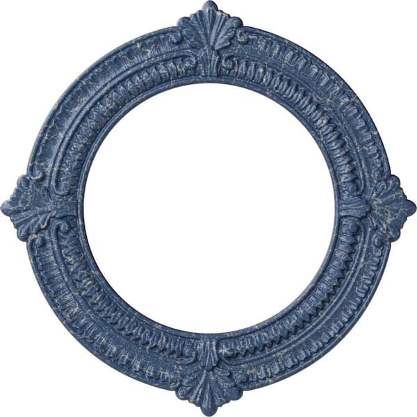Ekena Millwork 5/8 in. x 13-1/8 in. x 13-1/8 in. Polyurethane Benson Ceiling Medallion, Americana Crackle