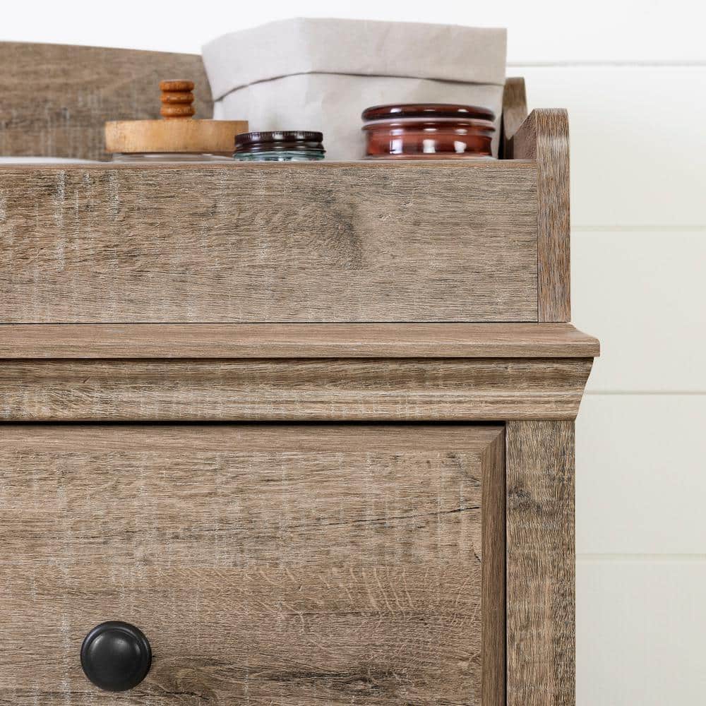 Weathered Oak 6-Drawer Changing Table Dresser