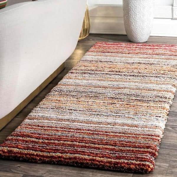Drey Ombre Shag Red Multi 3 ft. x 8 ft. Runner Rug
