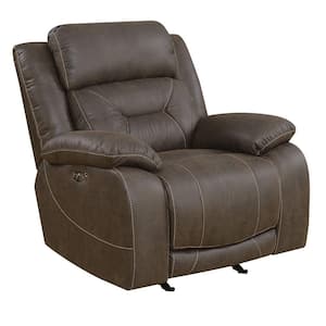 Aria Saddle Brown Polyester Glider Recliner