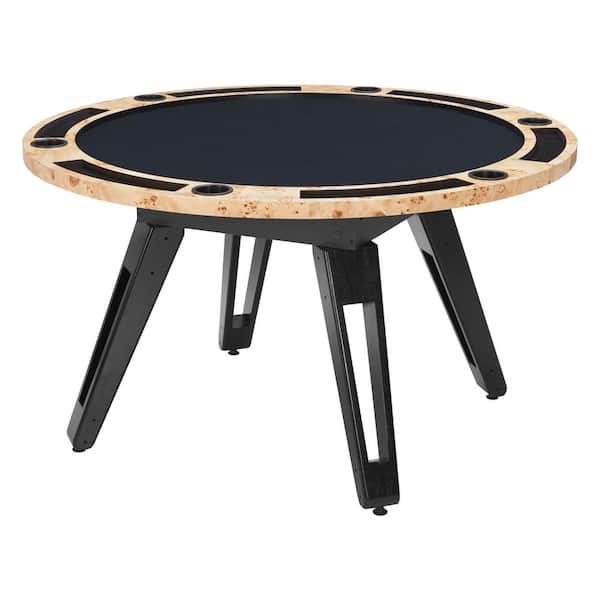 ZUO Burl 53.9 in. Round Natural MDF Top with Pine Wood Frame 4 Legsbase Dining Table (Seats 6)