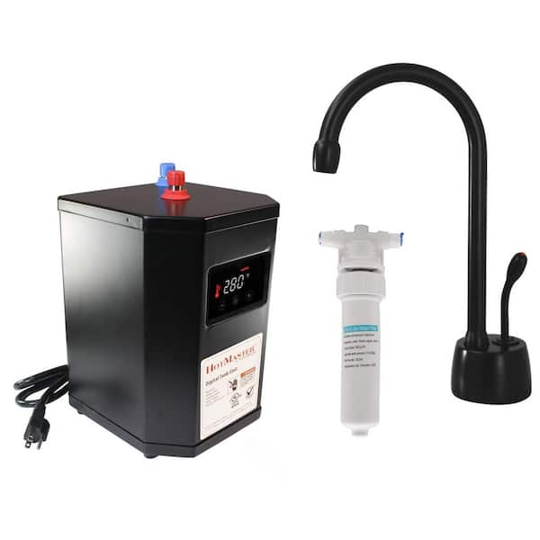 Filtration/Hot Water Combo - Contemporary C-Spout Faucet With Digital  Instant Hot Water Dispenser and Filtration System