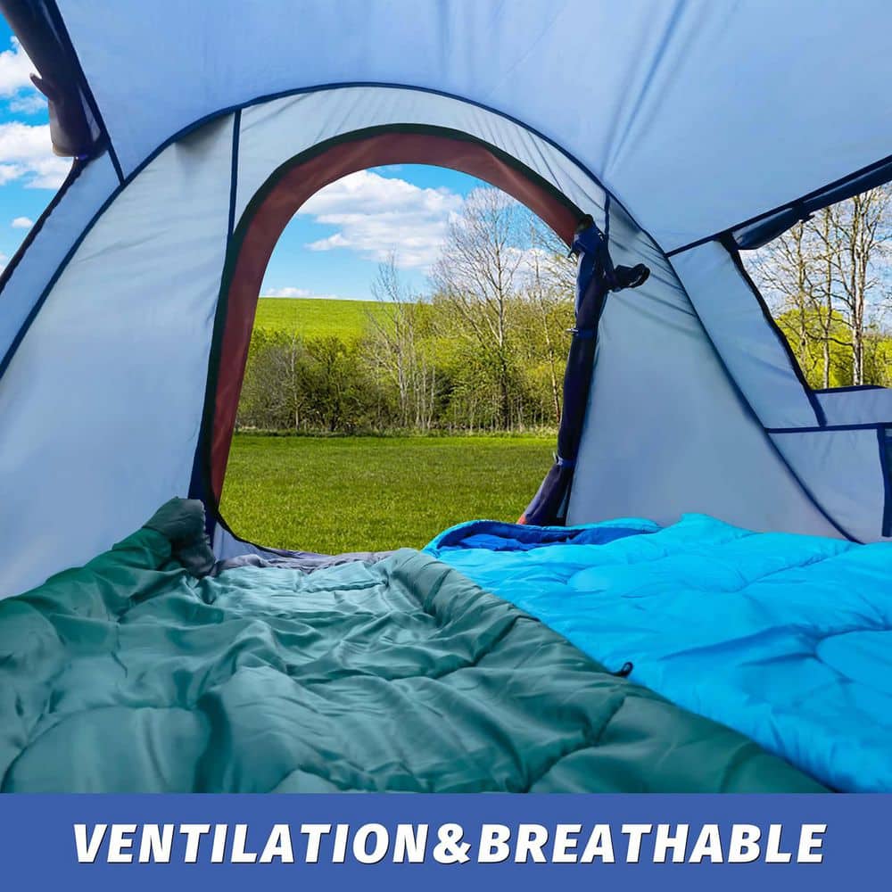 Blue 2-Person Portable Camping Tent with Carry Bag