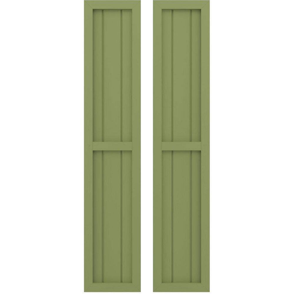 10-1/2-in W x 51-in H Americraft 3 Board Exterior Real Wood Two Equal Panel Framed Board and Batten Shutters Moss Green price history on PriceWatchPro