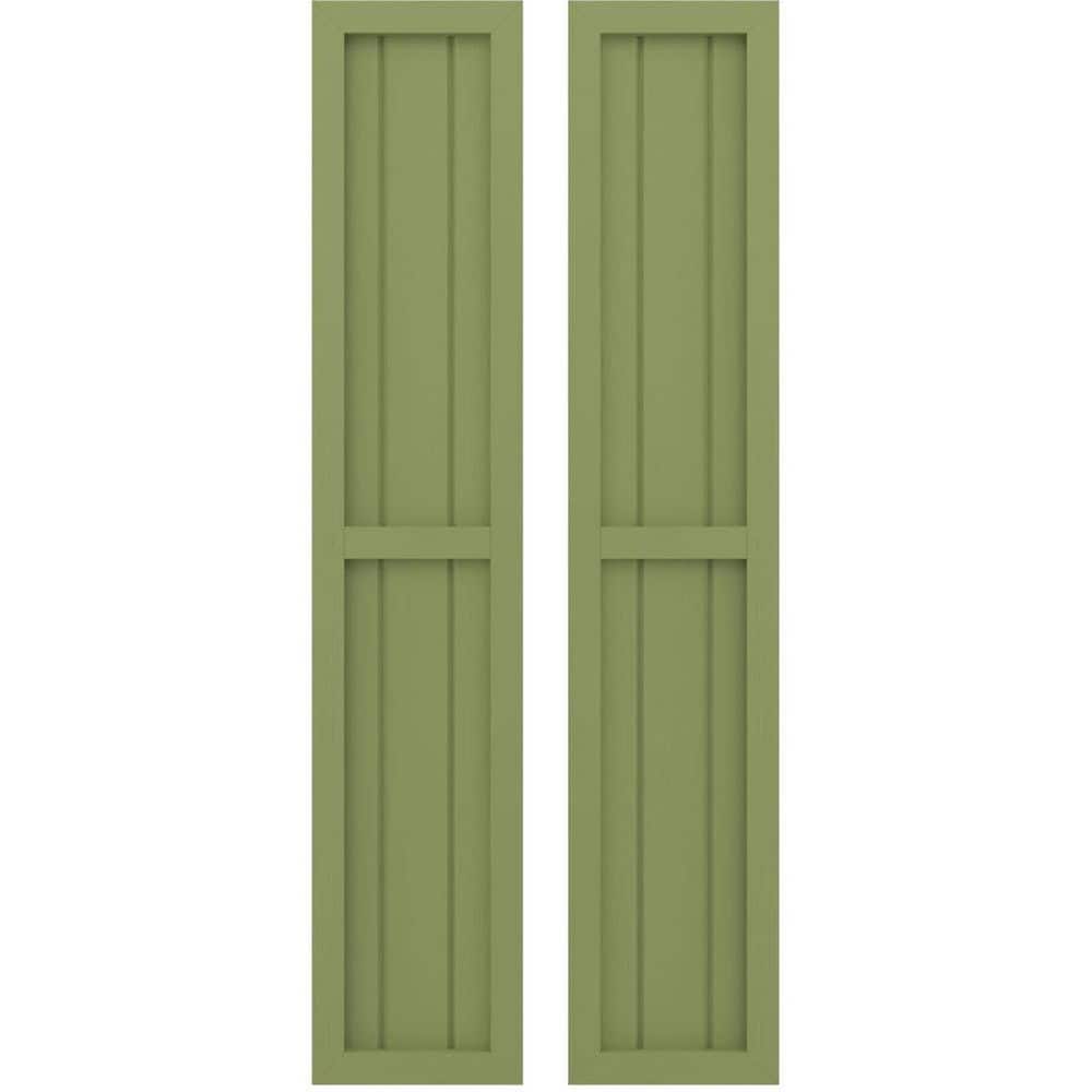 10-1/2-in W x 80-in H Americraft 3 Board Exterior Real Wood Two Equal Panel Framed Board and Batten Shutters Moss Green price history on PriceWatchPro