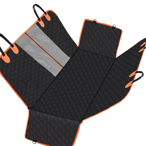600D Waterproof Scratch Proof Nonslip Dog Car Seat Cover with Mesh Window and Storage Bag