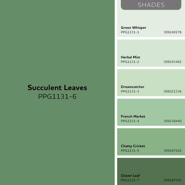 Glidden Essentials 1 gal. PPG1131-6 Succulent Leaves Flat Interior Paint  PPG1131-6E-01F - The Home Depot