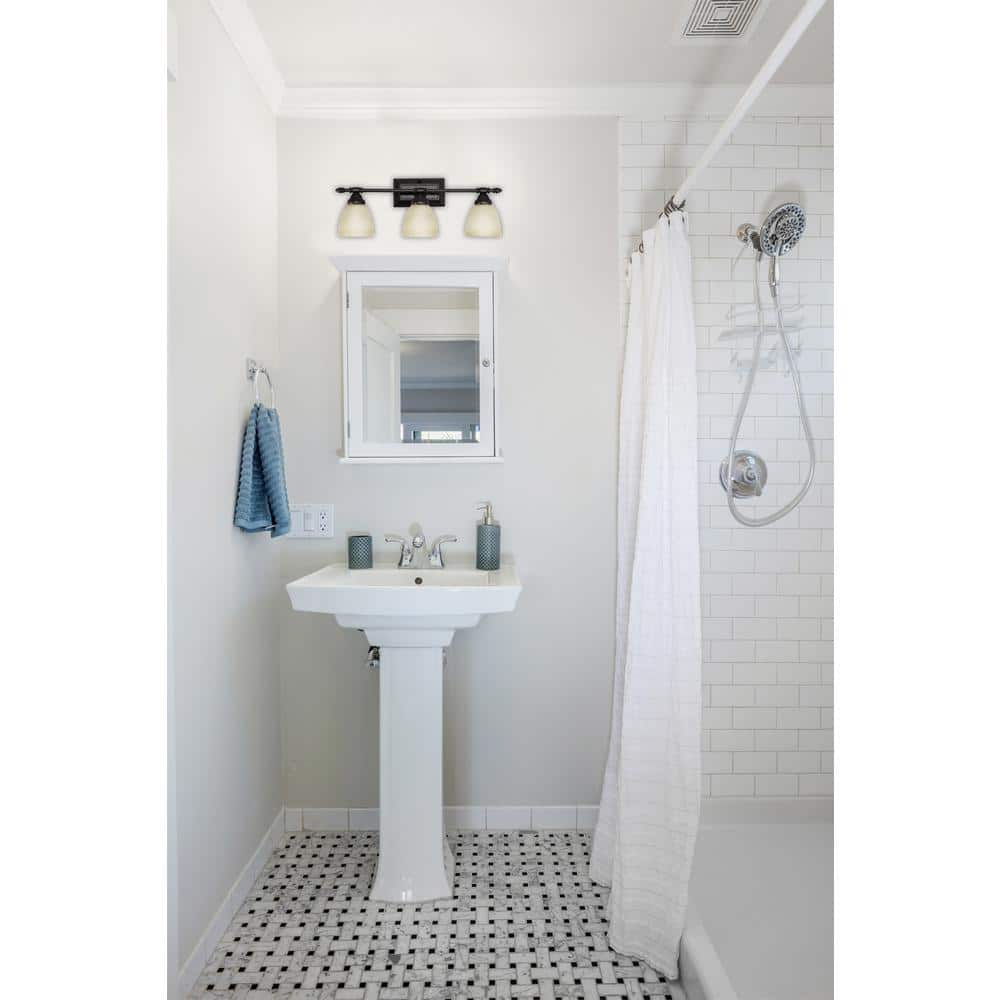 Apollo 24" Oil Rubbed Bronze Bathroom Vanity Light with Amber Glass