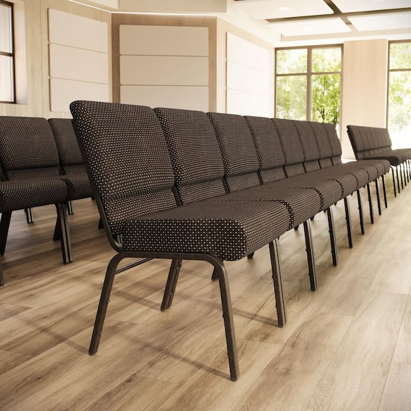 Carnegy Avenue Fabric Stackable Church Chair in Brown CGA-FD