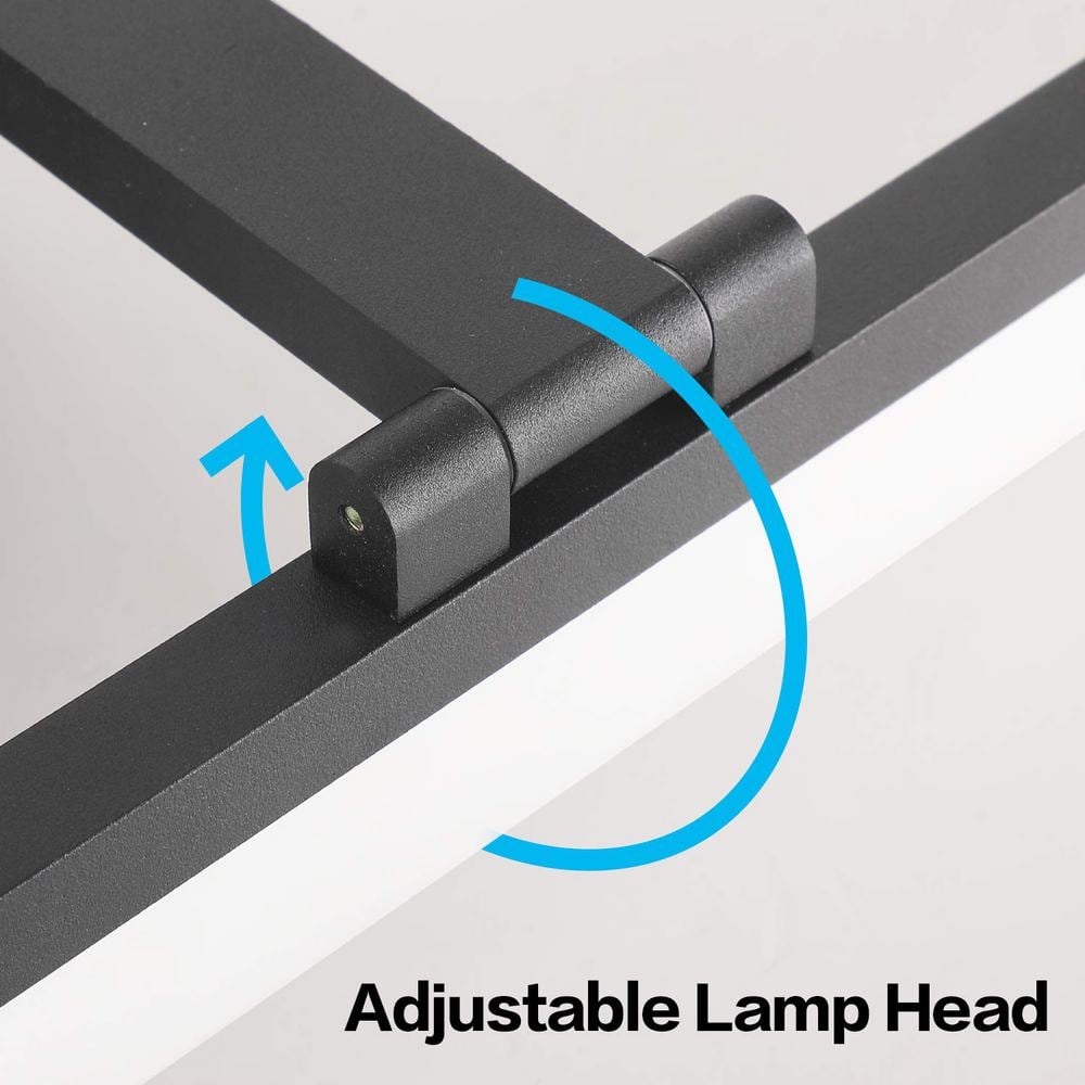 31.5'' Black Metal Dimmable LED Vanity Light with Acrylic Shade