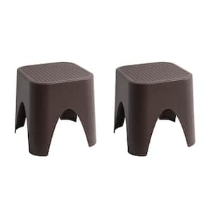 Mallorca Brown Rattan Top Stackable Outdoor Side Table (2-Pack)