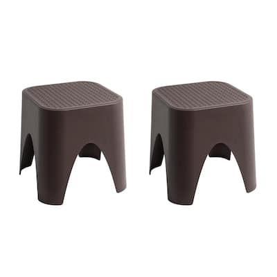 Brown Stackable Patio Tables Furniture The Home Depot Brown Stackable Patio Tables, Plastic Feet For Outdoor Furniture Home Depot