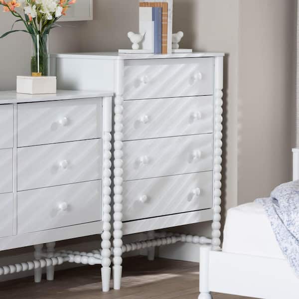 Brantley White 4-Drawer 32.7 in. Chest of Drawers