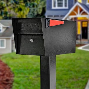 Mail Manager Locking Post-Mount Mailbox with High Security Reinforced Patented Locking System, Black