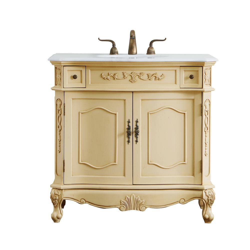 Simply Living 36 in. W x 21 in. D x 36 in. H Bath Vanity in Light Antique B