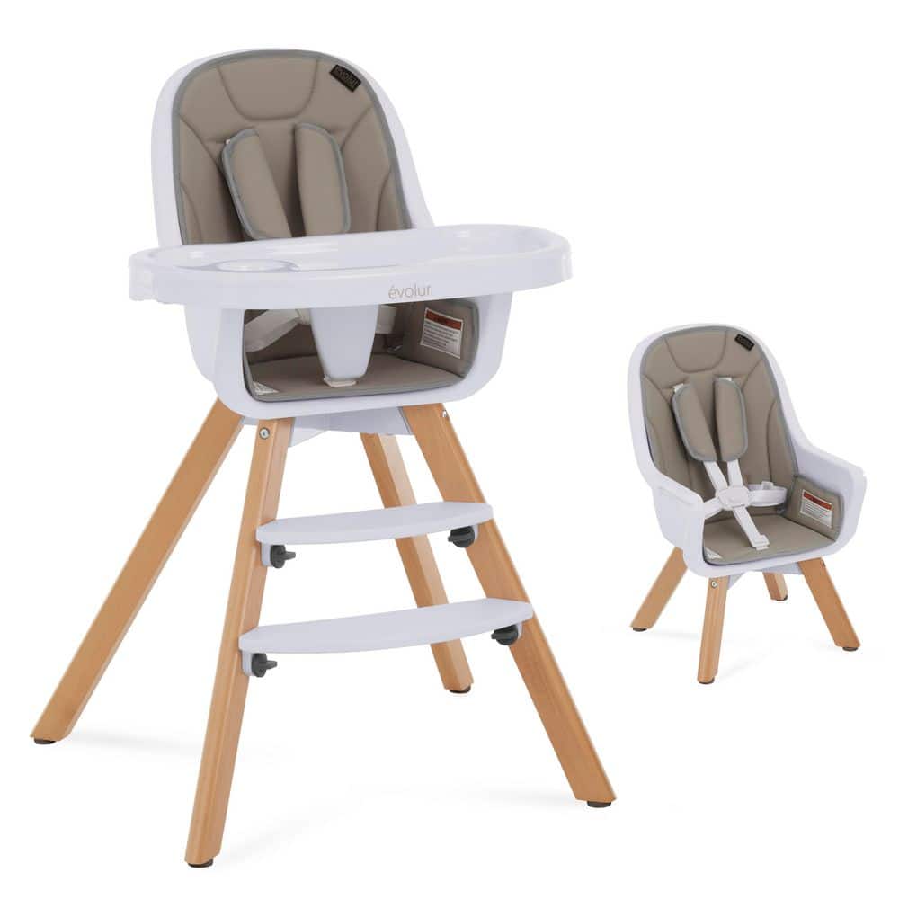 Zoodle Light Gray Modern 2-in-1 Highchair