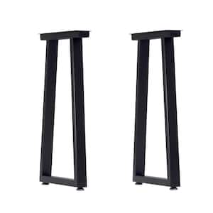 28 in. Black Metal Coffee Table Legs, Trapezoid (2-Pack)
